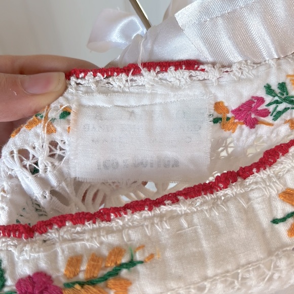 Vintage Mexican Floral Embroidered Dress - Size Large - Picture 7 of 7